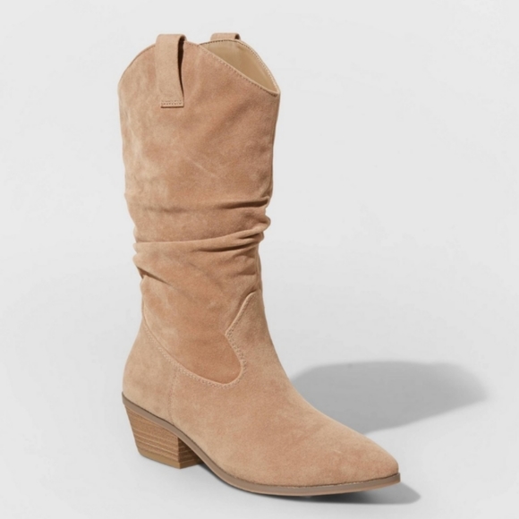 Universal Thread Shoes - New Women's Universal Thread Adaline Western  Style Boots Taupe